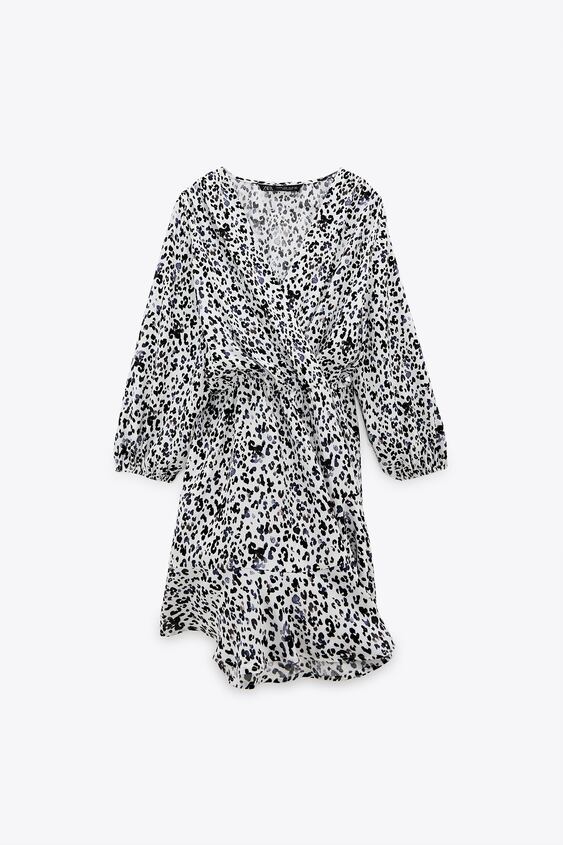 Vestido Corto Con Escote En V Estampado Para Mujer